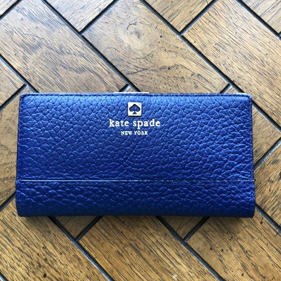 kate spade Handbags - Kate Spade indigo blue wallet with inside snap